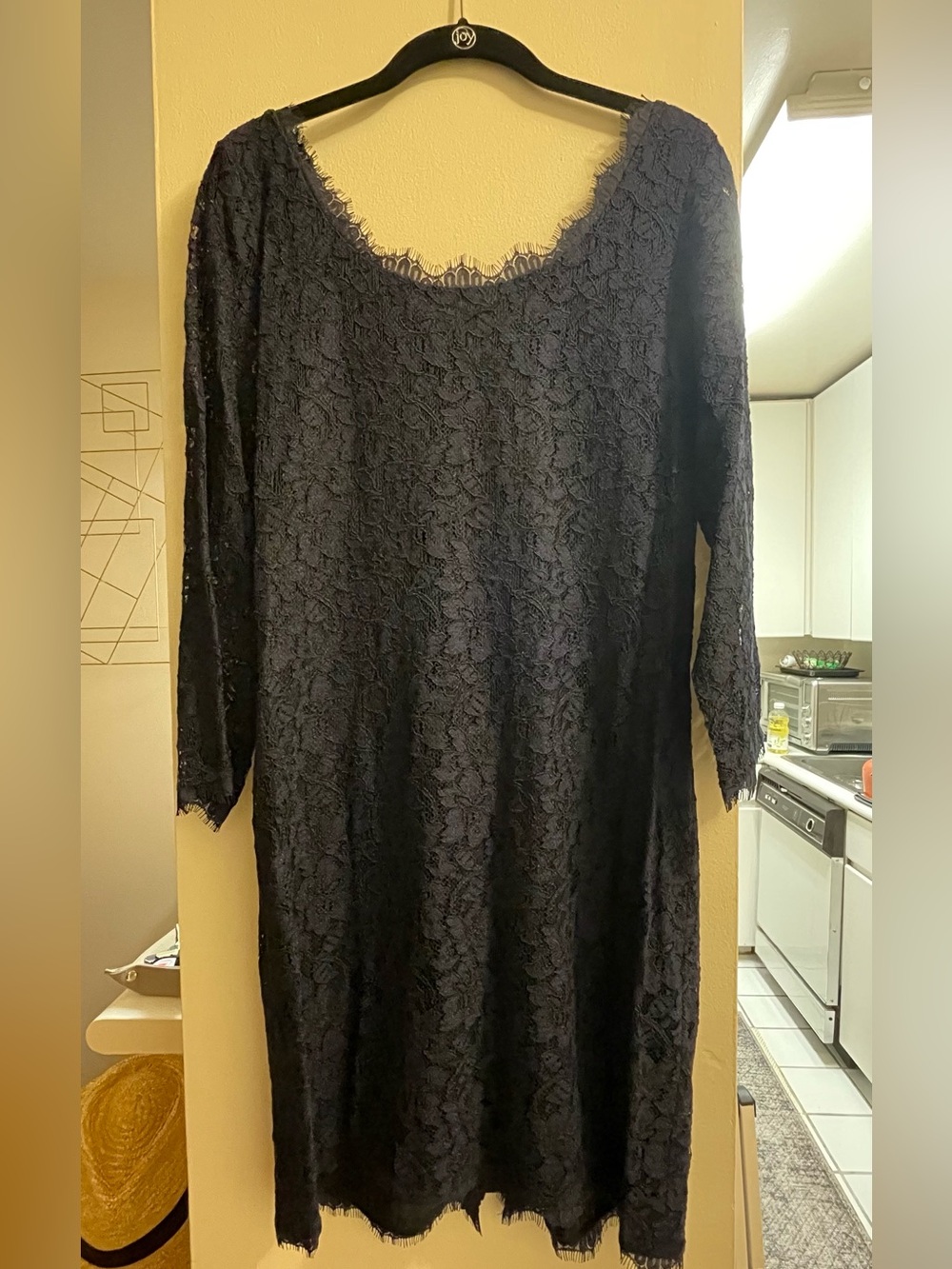 Diane Von Furstenberg Blue Lace Long Sleeve Dress